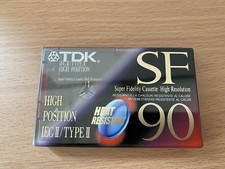 TDK SF 90 Blank Audio Cassette Tape High Position New Sealed