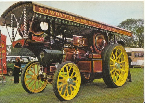 Traction engine postcard - postcard,