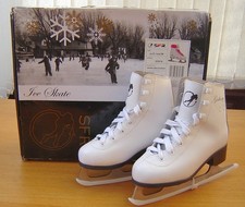SFR Galaxy Kids White Figure Skating Ice Skates UK Size 12J Beginners 12