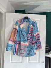Womens Blue Pink Baroque Print