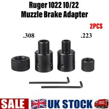 2PCS 1022 10/22 Muzzle Brake Adapter 1/2x28 5/8x24 .223 .308 Thread protector