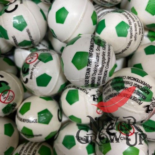 Green football bouncy balls - green,