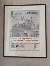 Original Castrol Citroën 2CV French Framed & Mounted Advertisement 