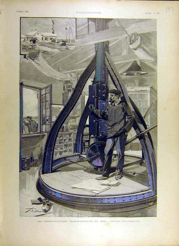 Original old antique print - old,