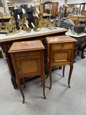 Pair of French Marble & Walnut