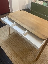 Ethnicraft 'Verso' desk. Oak with white lacquered drawers. Excellent condition.