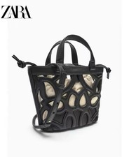 Zara Black Cutwork Tote Bag No