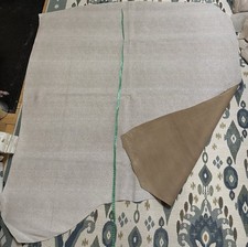 LARGE FAUX SHAGREEN REMNANT - REAL LEATHER - BEIGE - 122cm x 114cm - STINGRAY