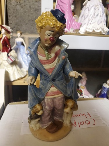 Lladro gres piece clown with - gres,