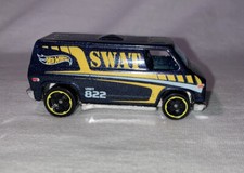 Hot Wheels Police SWAT Van Unit 822 Blue Metallic Good Loose 1:64 See Photos