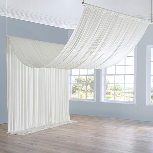 10x20ft ivory ceiling drapes - ivory,