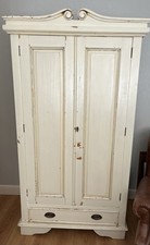 Solid Pine French Style Double Wardrobe. Good Condition. Collection only.