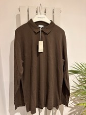 Sunspel BNWT Military Green XL Waffle Cotton LS Polo RRP£140