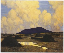The Bog at Evening, Paul Henry print in 10 x 12 inch mount ready to frame SUPERB