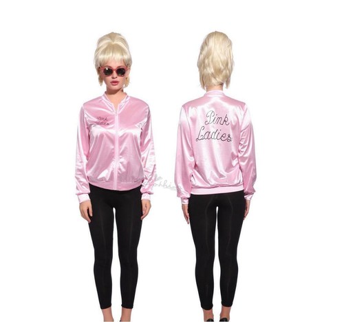 Ladies pink grease satin - ladies,