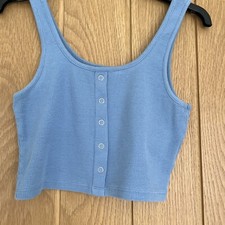 PIGALLE BY ONLY. COM TEENS CROPPED TOP/T-SHIRT SIZE SMALL BLUE PRETTY IN EXC CON
