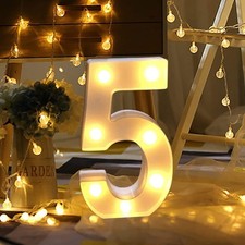 Guijiyi Number Light Sign Marquee Number Light Up Marquee 0-9 Digits Lights Sig