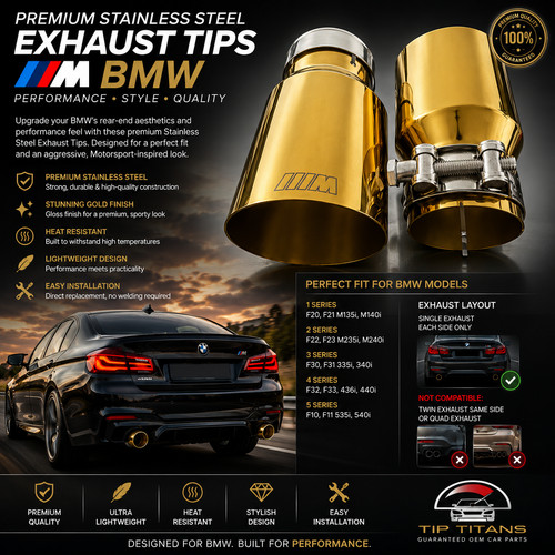 Bmw golden exhaust tips - bmw,