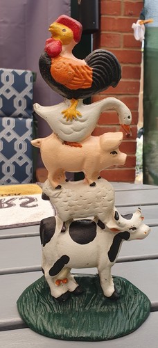 Vintage cast iron stacked farm - iron,