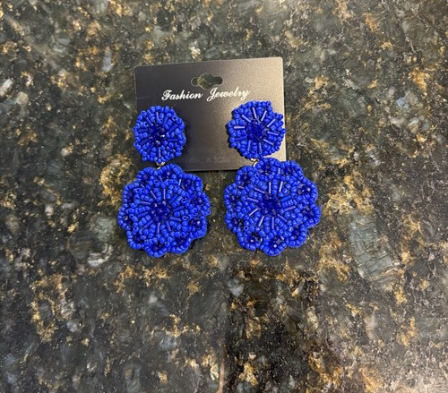 Beaded pierced dangle earrings - beaded,