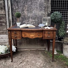 Gorgeous Inlaid Georgian Regency Style Antique Vintage Console Table Ladies Desk
