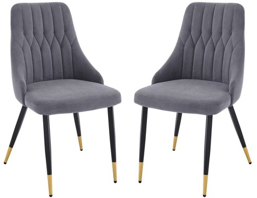 Grey velvet dining - 4, 6
