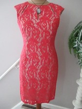 WALLIS RED LACE DRESS SIZE 14