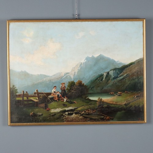 Antique painting mountain - painting,