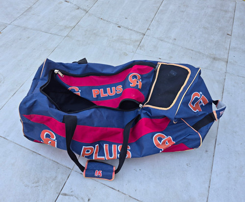 Blue red soft polyester duffle - soft,