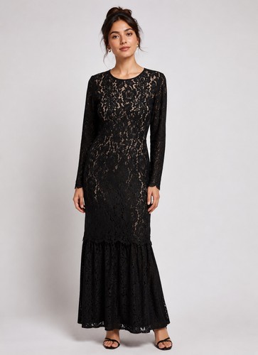 Milly maxi dress black - black, lace