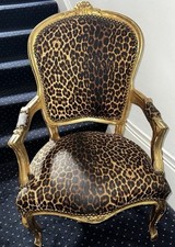 Used Leopard and Gold Chair