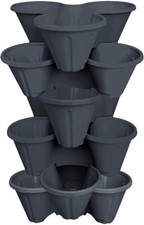 6 x Grey Trio Stacking Planter
