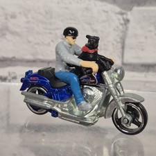Hot Wheels Fat Boy Harley Davison With Rider And Dog Motorbike Diecast Metal