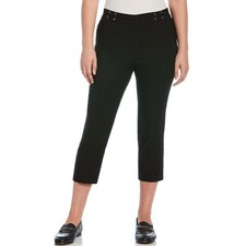 RAFAELLA Womens Black Capri