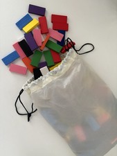 240 Piece Coloured Wooden Dominoes Domino Rally Building Blocks