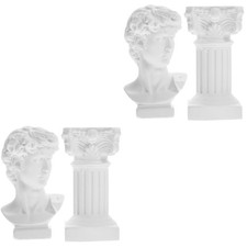  2 Sets Statue Resin Roman Pillar Greek Column Sculpture Home Decor