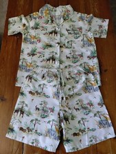 Girls Powell Craft 'Safari' Shortie Pyjamas. Aged 6 - 7. Short Sleeve & Shorts. 