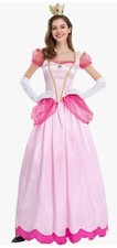 Odizli Womens Pink Princess Peach Fancy Dress Costume Size L