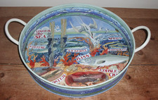 EMMA BRIDGEWATER TIN TRAY SALTWATER FISH WITH HANDLES CIRCULAR 15.5 INS DIAMETER