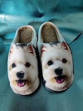 West Highland Terrier Fleece Lined Slipper Mules Thick Black Sole Great Giftidea