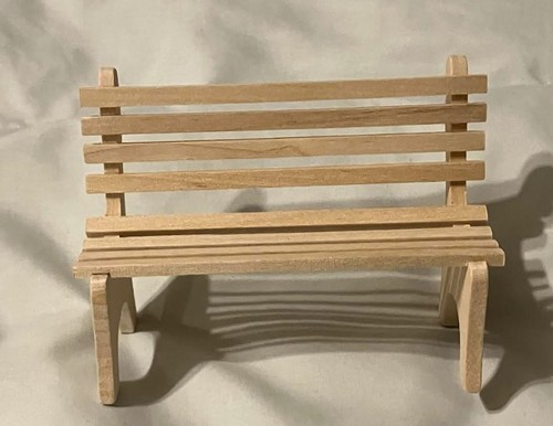 Miniature wooden park bench - wooden,