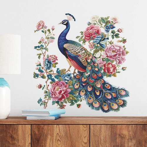 Peacock peony wall sticker - peony,