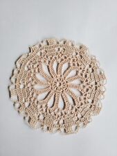 Crochet Cotton Twilleys Twenty 5" Table Coaster/Doily in two tone ecru