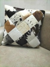 Cow Hide Leather Cushion Cover