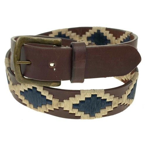Polo leather belt embroidered - polo,