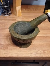Vintage 1960s Granite Stone Pestle And Mortar Heavy 3.47kg Kitchen Spice Grinder