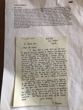 Original Letter From Edmund Blunden Re Death Of Edith Cavell