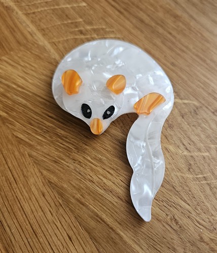 Acrylic lazing fox brooch - fox,