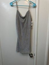 $1196 L'Agence Women's Silver Chainmail Cowl Neck Benson Mini Dress Size 00