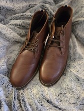 M&S BROWN LEATHER LACE-UP 'CHUKKA' BOOTS. SIZE 11. NWT